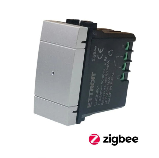 Interruttore Smart Connesso ZigBee Grigo Silver Tech Compatibile con Bticino Living LGZB0801