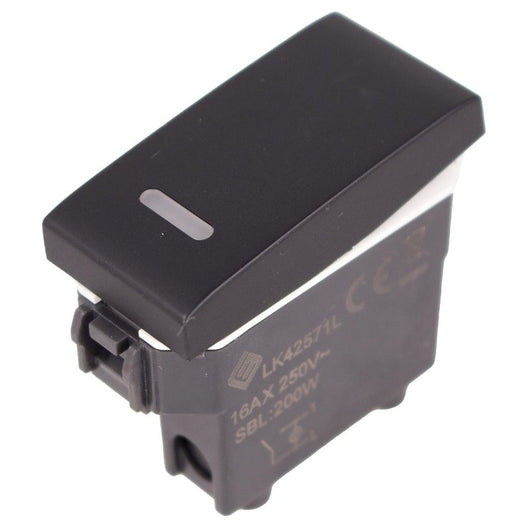 Interruttore Unipolare 1P 16A Con Indicatore Luce Led Colore Bianco Compatibile Con Bticino Living e Vimar Plana