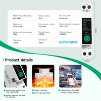 Interruttore WiFi Modulare 220V 40A, App Tuya Smart Life