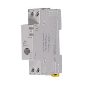 Interruttore WiFi Modulare 63A 220V, 1 Modulo DIN, Memoria, Controllo Remoto con App Tuya Smart Life, Monitoraggio Consumi in Tempo Reale, Compatibile Alexa e Google Home