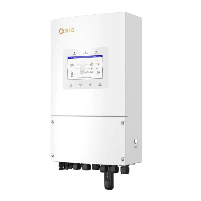 Inverter Fotovoltaico Solis Monofase Ibrido On-Grid/Off-Grid 6kW CEI 0-21 con Schermo LCD a Colori, WiFi e TA Inclusi Garanzia 10 Anni IP66 SKU-12223