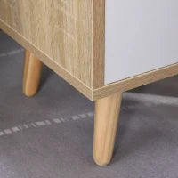 Comodino Salvaspazio Mobiletto con Cassetto e Mensola in Legno 37x30x48cm