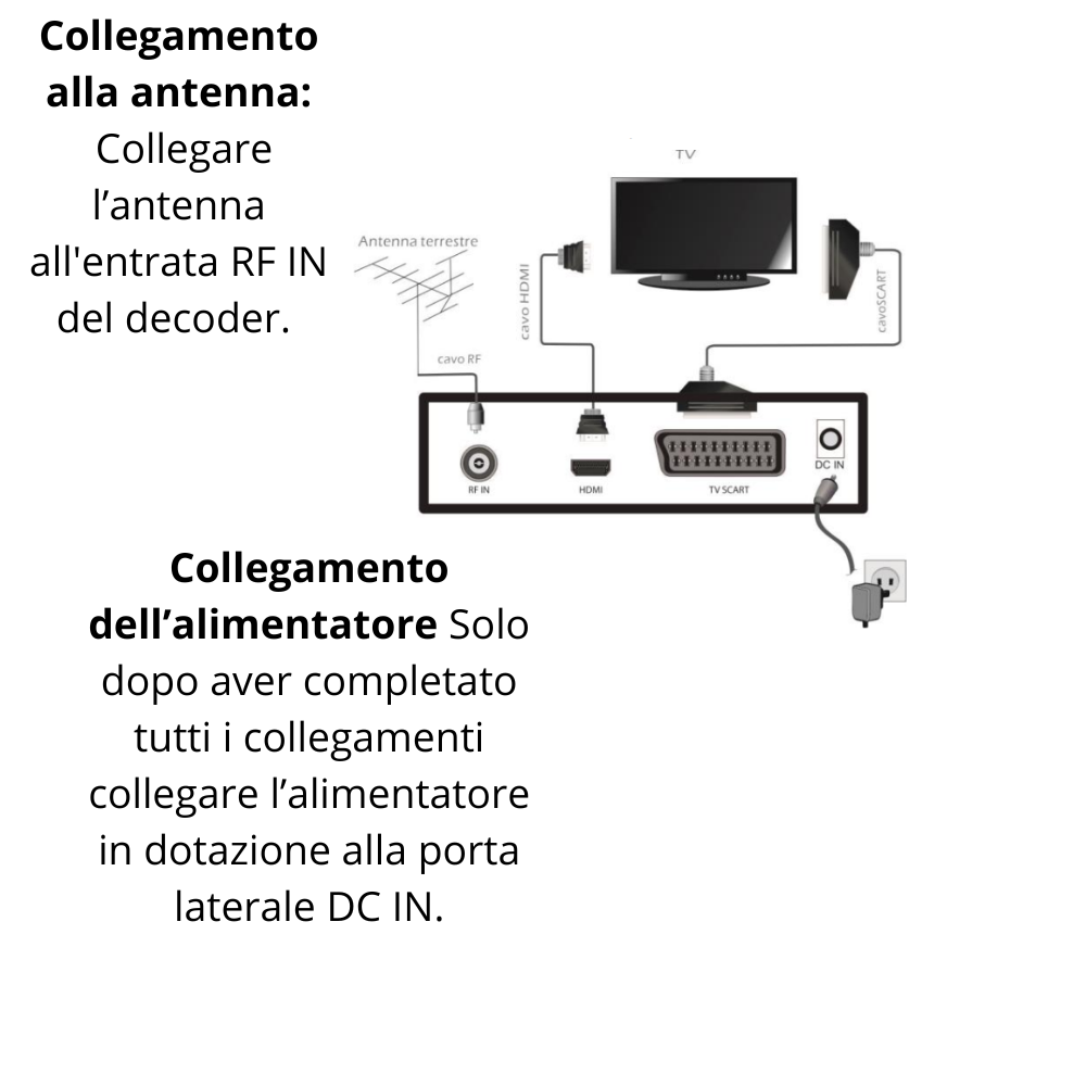 Digiquest decoder xsd 2.1 dvb-t2 hevc main 10 con telecomando nero full hd