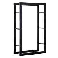 Homcom Porta Legna per Casa e Giardino in Ferro Nero, 60x25x100cm