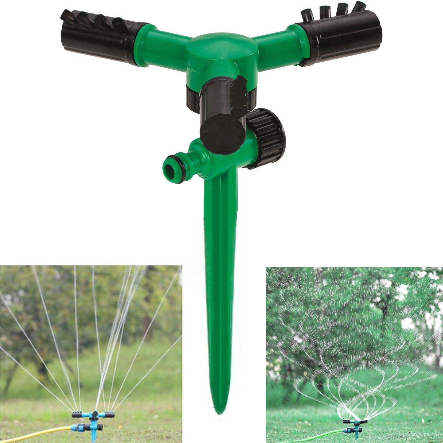 Irrigatore automatico girevole 360 gradi irrigazione giardino prato 12 ugelli