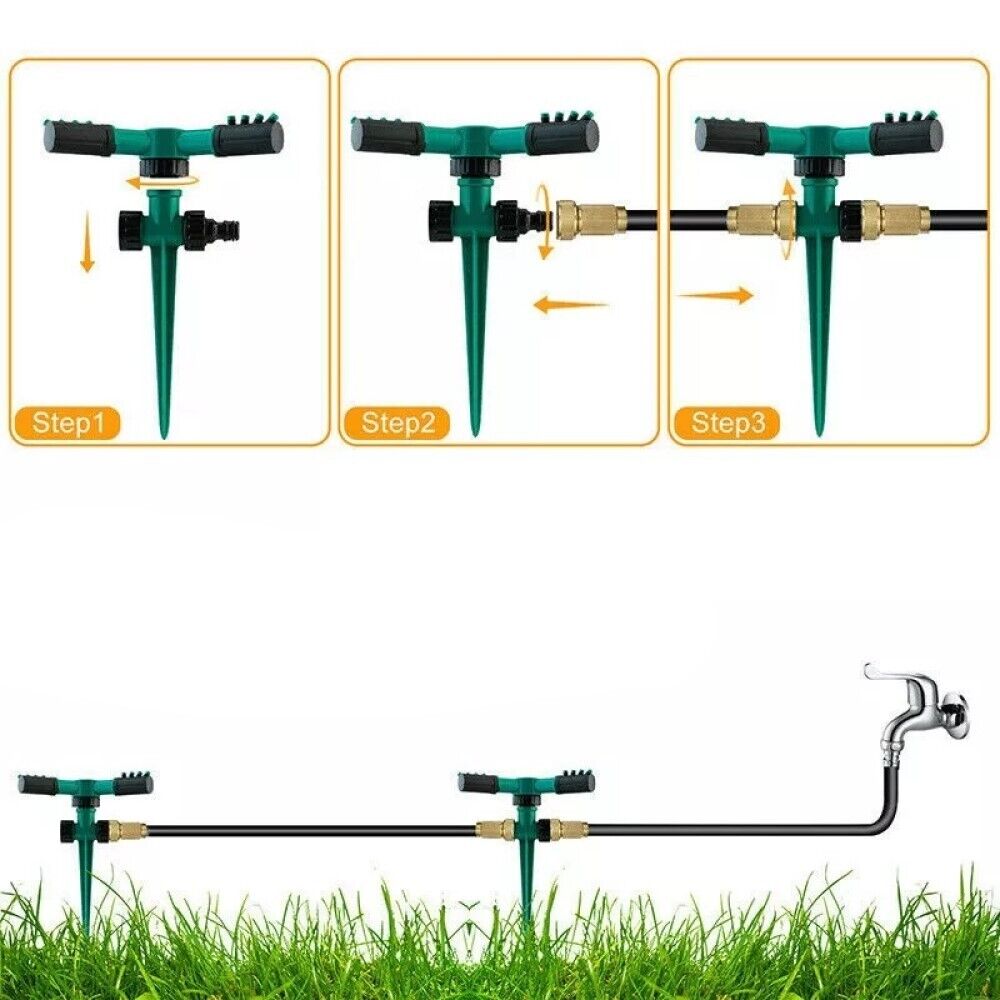 Irrigatore automatico girevole 360 gradi irrigazione giardino prato 12 ugelli