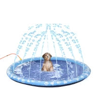 Piscina tappeto a getti d'acqua per cane pieghevole facile da trasportare PVC 150 cm di diametro blu