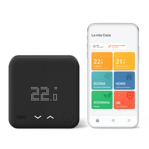 TADO¬∞ termostato kit di base V3+, Termostato Intelligente cablato, Compatibile con Alexa e Google Assistant, Nero