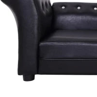 Divano Chaise Longue Elegante Imbottito Portata 10kg Animali Domestici 82.5 × 45 × 41.5cm Nero