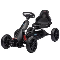 Outsunny Go-Kart a Pedali per Bambini con Sedile Regolabile in 4 Posizioni e Ruote in EVA, 100 x 58 x 58,5 cm, Nero