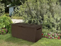 Baule da Giardino Capri, 305L, Effetto Rattan, Marrone, 123x53,5x57H cm