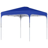 Gazebo Pieghevole 2.5x2.5 m con Altezza Regolabile, Sacchetti di Sabbia e Borsa con Ruote, Blu