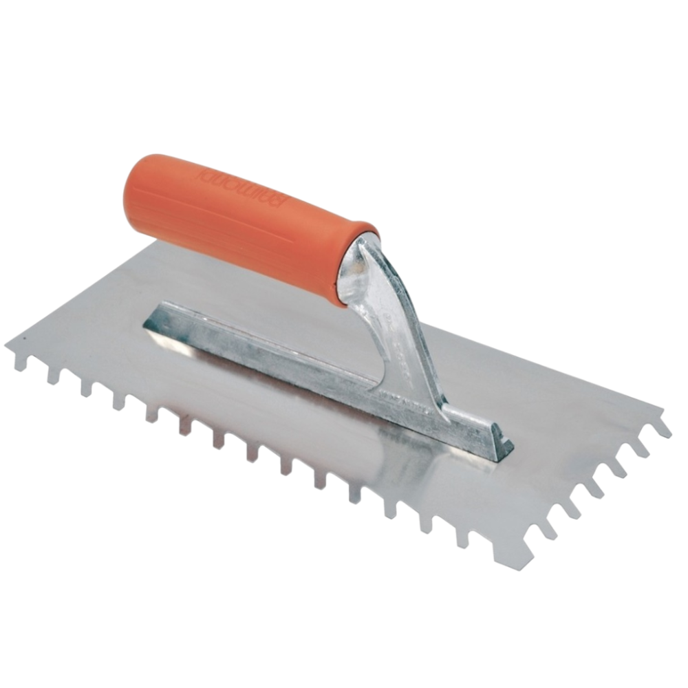 Spatola frattone dente inclinato 28x13 cm acciaio inossidabile antiruggine