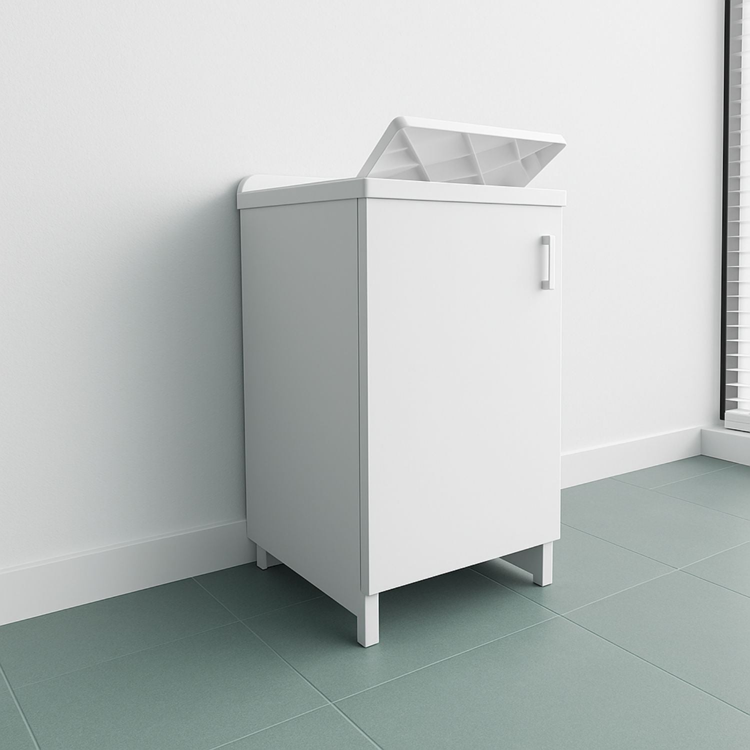 Mobile lavanderia bianco lavabo resina 45x50x85 asse lavaggio cm anta singola