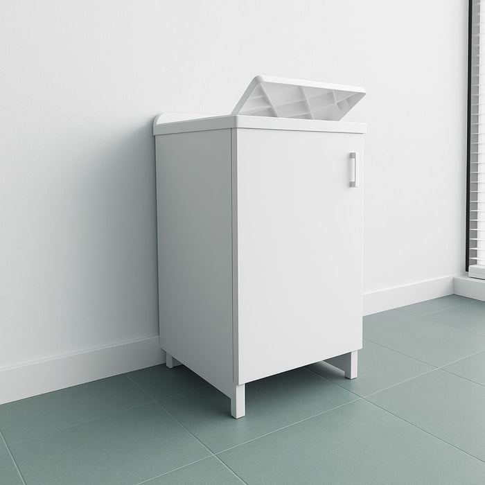 Mobile lavanderia bianco lavabo resina 45x50x85 asse lavaggio cm anta singola