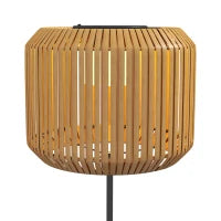 Lampada Solare da Giardino con Illuminazione LED, in Acciaio e Rattan PE, Ø34x130 cm, Giallo
