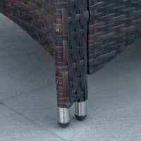 Set Mobili da Giardino in Rattan PE con Tavolino e 2 Sedie con Cuscini Sfoderabili, Marrone e Crema