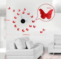 Sticker Da Muro Orologio Butterflies Con Post-It Cm 100X80