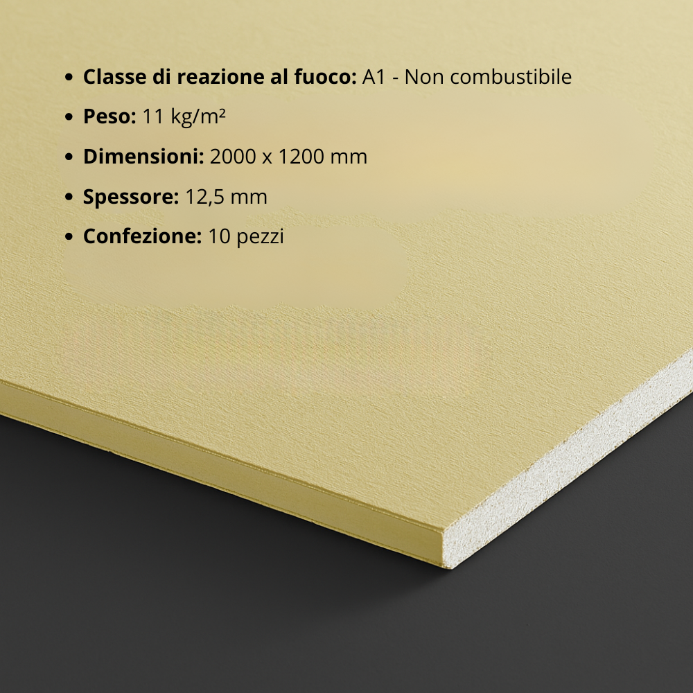 Lastra cartongesso esterni interni umidi sauna 1200x2000 mm confezione 10 pezzi