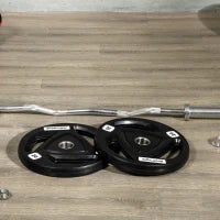 Set di 2 Dischi Pesi da 20kg in Acciaio con Rivestimento in Gomma per Bilanciere