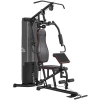 Stazione Fitness con Pesi da 45kg in Acciaio per Allenamento a Casa, 170x104x205cm, Nero