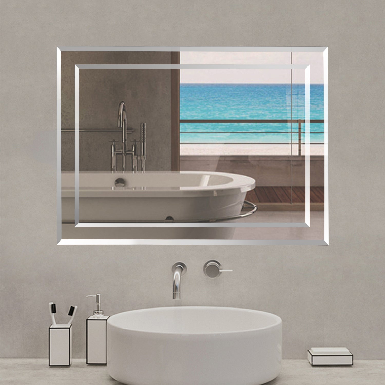 AICA Specchio da bagno Rettangolare. 65x90 cm.