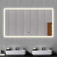 AICA IT Specchio Da Bagno Rettangolare Da 120x70cm con LED, Antiappannamento, 3 Temperature Colore