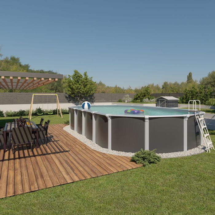 Piscina Fuori Terra Steeldesign Omega - 4,90 X 3,65 X H.1,32 M - Kit Pro