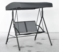 Dondolo a 2 Posti da Giardino con Tettuccio Regolabile, 140x118x162cm Grigio