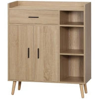 Credenza Moderna Multiuso con Armadietto e Cassetto in Legno 80x30x96.5cm