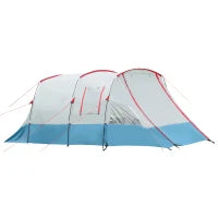 Tenda da Campeggio, per 6-8 Persone, Due Stanze, Gancio per Lanterna, con Borsa, 5,10x2,40x1,80m, Blu