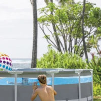 26730NP - Piscina Prism Clearview Cm 488X122 Con Pompa Filtro, Scaletta, Telo Base E Copertura