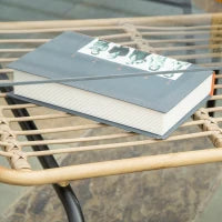 Set da Giardino 4 Pezzi in Rattan PE e Metallo con Divanetto, 2 Sedie e Tavolino da Caffè, Beige