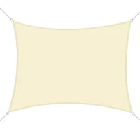 Vela Ombreggiante Rettangolare 4x6m, Tenda da Sole per Esterno in Poliestere Anti UV Traspirante Bianco Crema