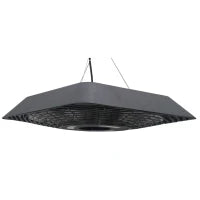 Lampada Riscaldante per Esterni con Luce, Potenza 800W/1200W/2000W e Telecomando, 45x45x10cm, Nero