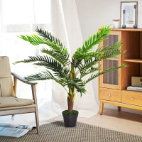 Pianta Artificiale Palma Cycas Alta 123cm per Interno ed Esterno con Vaso Incluso