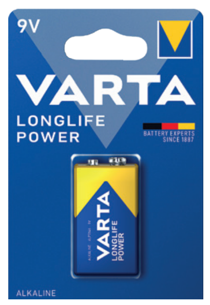 Varta batteria longlife power transistor pp3 alcalina blister 1 pezzo
