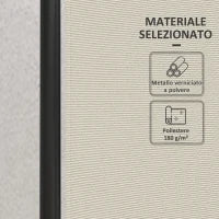 Paravento da Esterno e Interno a 4 Pannelli Pieghevole, 221x50x172cm, Crema