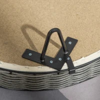 Cuccia per Cani e Gatti in Rattan PE con Cuscino in Peluche Lavabile, Φ60x32cm Grigio Scuro