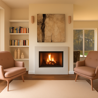 Camino a legna prefabbricato in ghisa con focolare aperto su due lati m100tghj2l