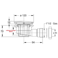 Sifone bonomini 5290ab12s7 per piatto doccia doccione piletta diametro mm 90