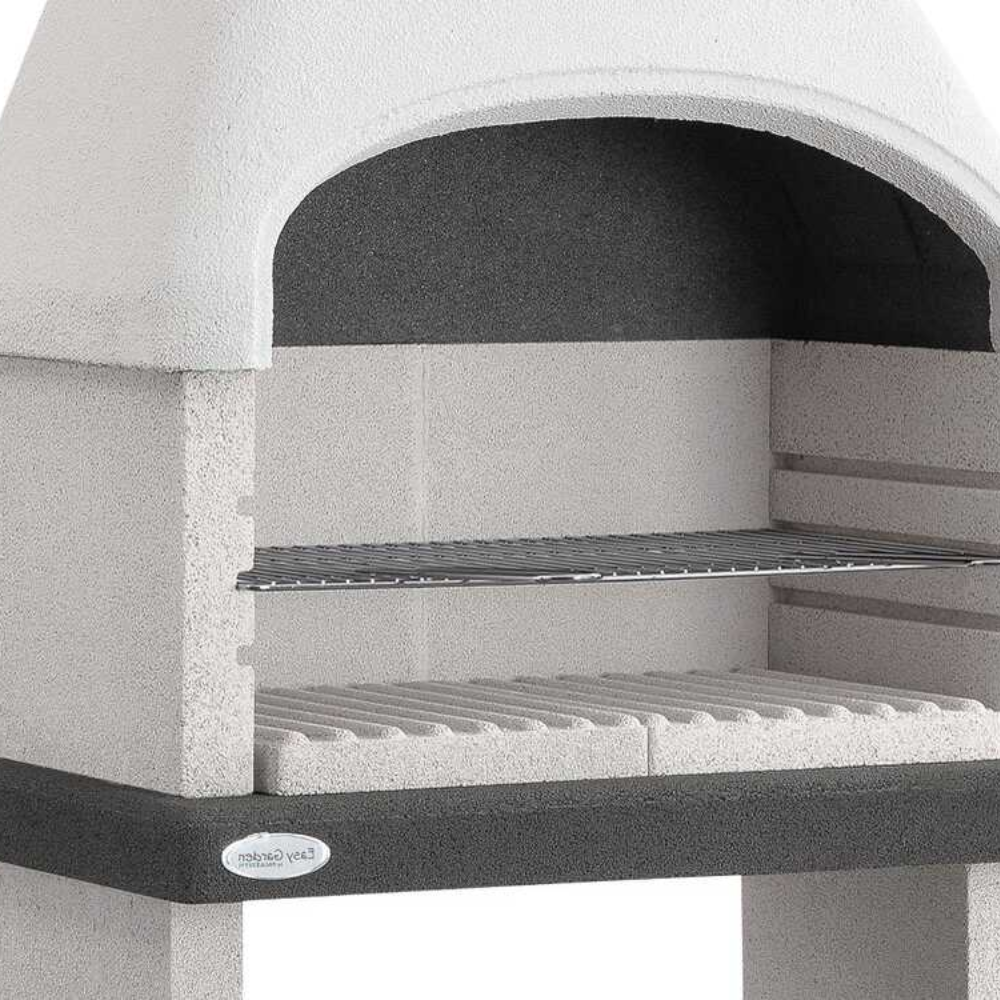 Barbecue in cemento orlando con griglia regolabile e piano d'appoggio