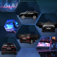 Macchina Elettrica per Bambini 12V con Telecomando, Velocità 3-8km/h, Luci e Musica, Età 3-5 Anni, Nero