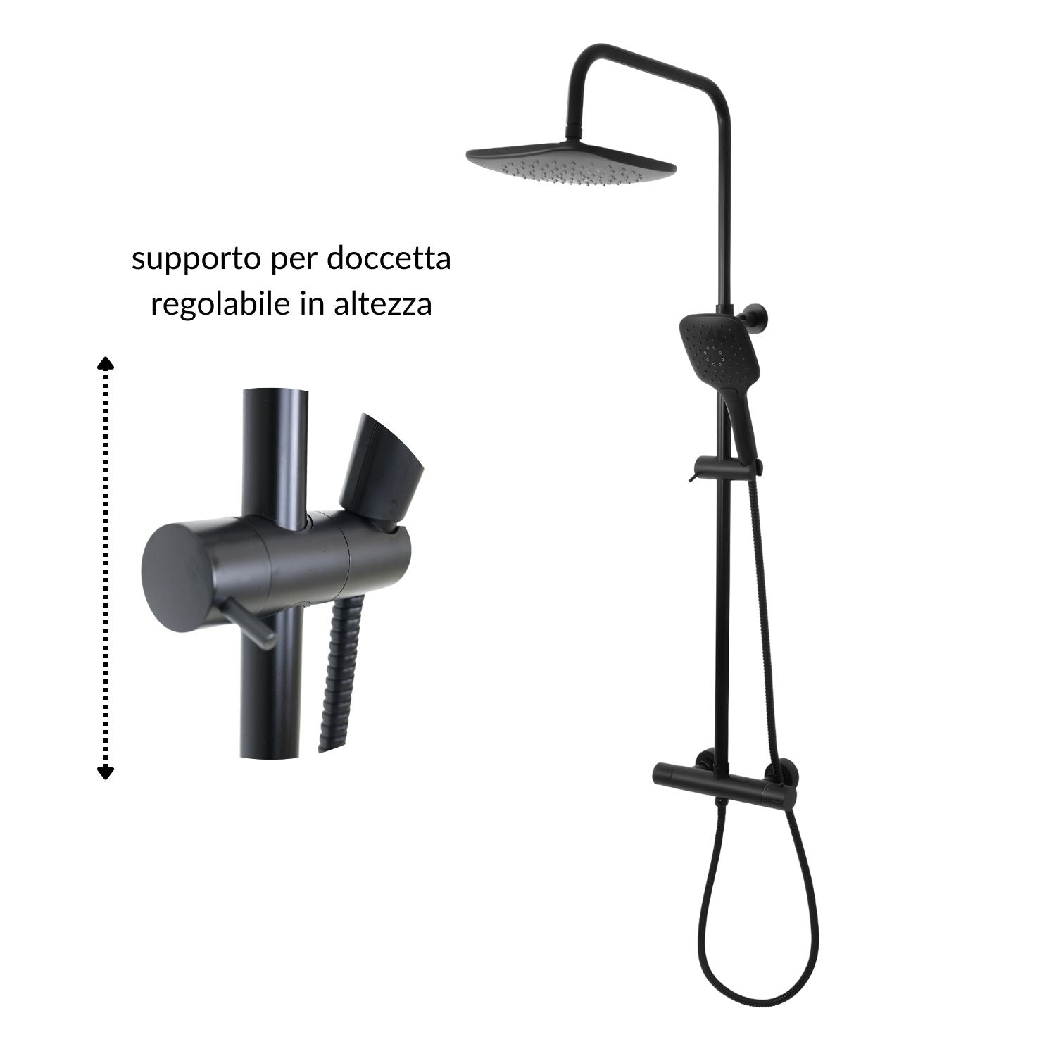 Colonna doccia attrezzata slot black termostatica 2 funzioni doccetta quadro *** confezione 1