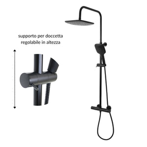 Colonna doccia attrezzata slot black termostatica 2 funzioni doccetta quadro *** confezione 1