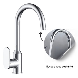 Miscelatore monocomando lavello cucina canna orientabile sofia installazione rapida *** finitura- cromo lucido, confe...