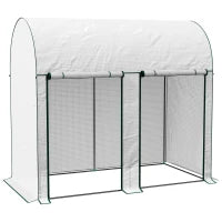 Serra da Giardino da 2 m², 2 Porte Avvolgibili, Copertura in PE 140g/m² Anti-UV, 2x1x1.78m, Bianco