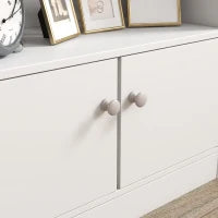 Scaffale Portagiochi per Bambini con Libreria e Armadietto in Legno, 60x29.5x100cm, Bianco