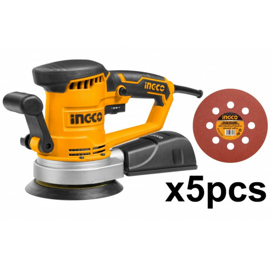 Levigatrice rotorbitale 450w 150mm 5 fogli carta abrasiva cavo elettrico