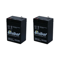 Multipack da 2 batterie al piombo 6 volt 4,5ah ricaricabili per lampade d'emergenza tampone